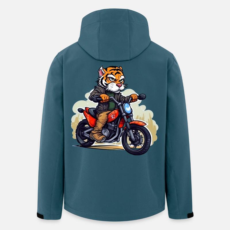 Tiger Motorradfahrer - Recycelte Männer Softshell-Jacke von Stanley/Stella - Dunkles Petrol