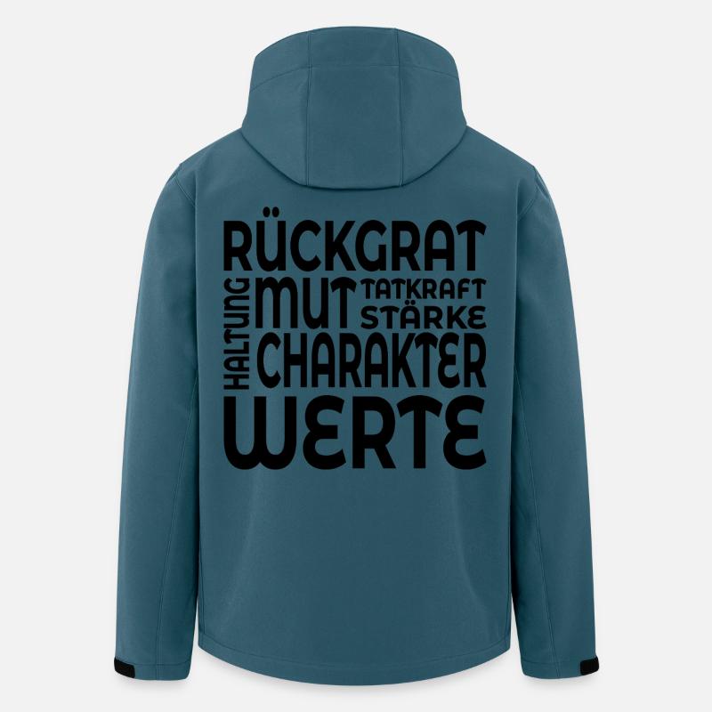 RÜCKGRAT WERTE HALTUNG - Recycelte Männer Softshell-Jacke von Stanley/Stella - Dunkles Petrol