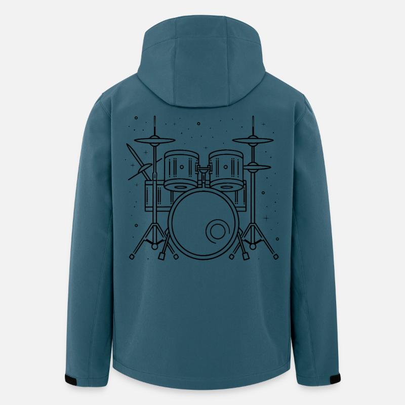 Drum Set Zeichnung - Recycelte Männer Softshell-Jacke von Stanley/Stella - Dunkles Petrol