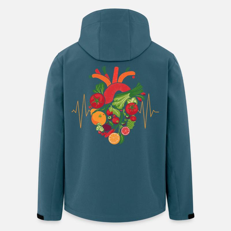 Gesundes Herz Obst & Veggie Art - Recycelte Männer Softshell-Jacke von Stanley/Stella - Dunkles Petrol