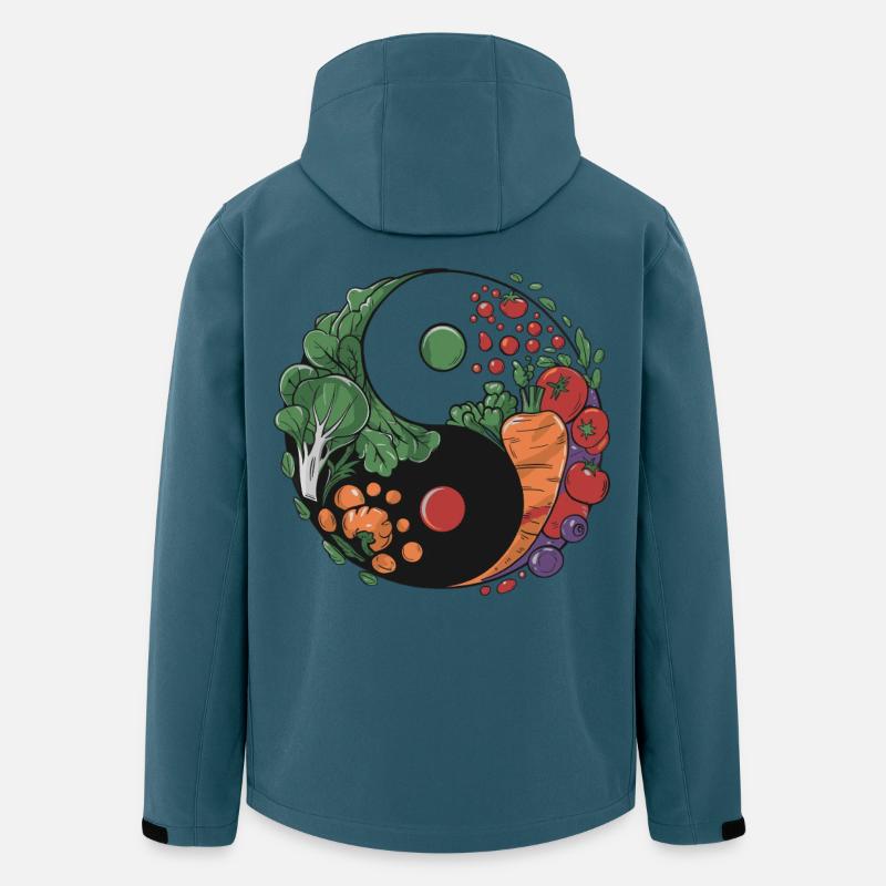 Yin Yang Gemüse Balance - Recycelte Männer Softshell-Jacke von Stanley/Stella - Dunkles Petrol