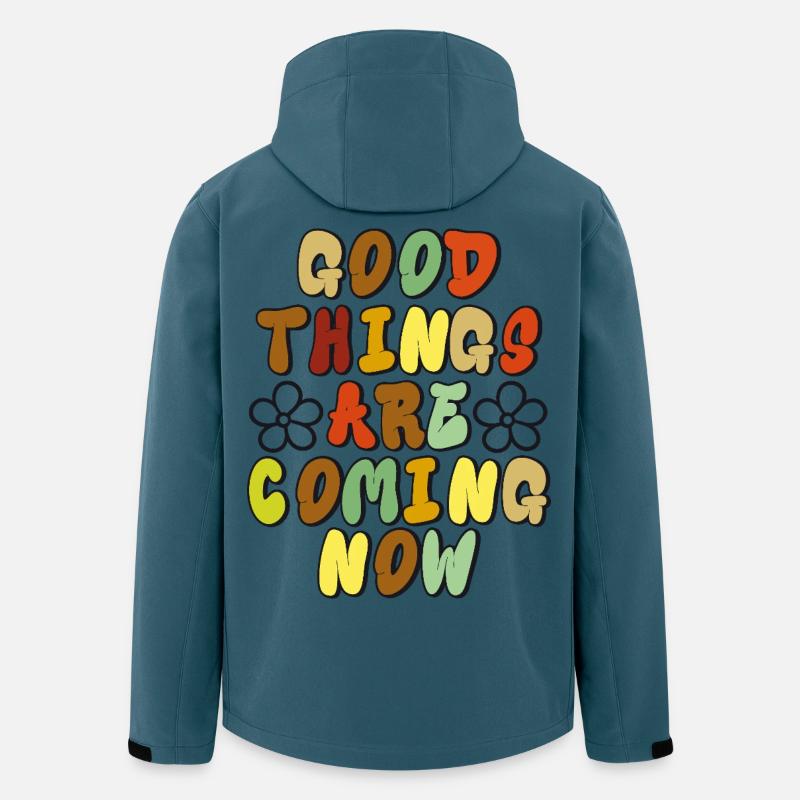 Good Things - Optimistisches Retro-Design - Recycelte Männer Softshell-Jacke von Stanley/Stella - Dunkles Petrol