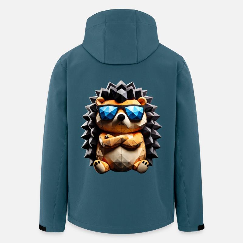 Cooler Igel - Recycelte Männer Softshell-Jacke von Stanley/Stella - Dunkles Petrol