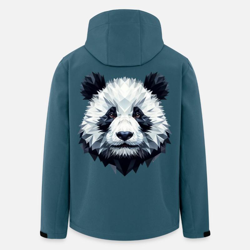 Panda Gesicht Polygon Kunst Geometrie - Recycelte Männer Softshell-Jacke von Stanley/Stella - Dunkles Petrol