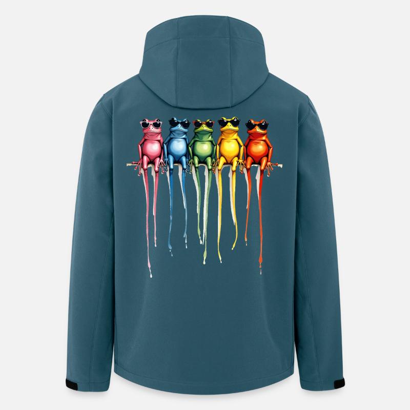 Coole Regenbogen-Frösche - Recycelte Männer Softshell-Jacke von Stanley/Stella - Dunkles Petrol