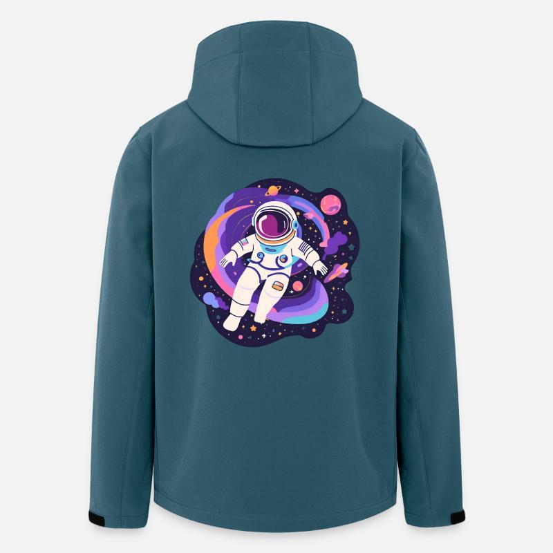 Weltraum-Regenbogen-Astronaut - Recycelte Männer Softshell-Jacke von Stanley/Stella - Dunkles Petrol