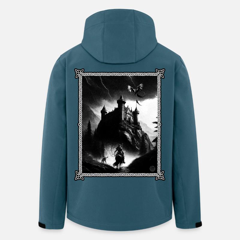 Sword and Sourcery - Recycelte Männer Softshell-Jacke von Stanley/Stella - Dunkles Petrol