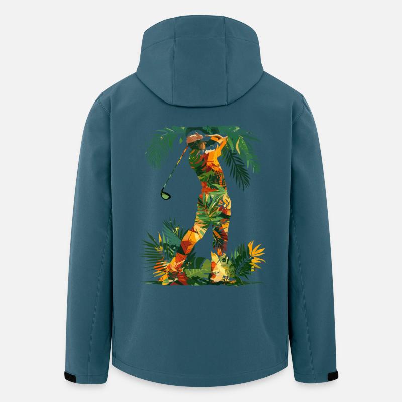 Golfer Cartoon Look - Recycelte Männer Softshell-Jacke von Stanley/Stella - Dunkles Petrol