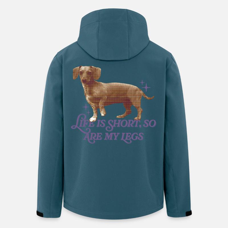 Dackel-Humor – Kurze Beine, Großes Herz - Recycelte Männer Softshell-Jacke von Stanley/Stella - Dunkles Petrol