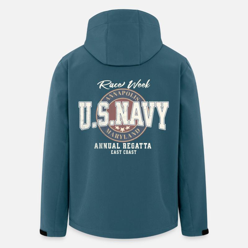 Design U.S. Navy Annapolis Regatta - Recycelte Männer Softshell-Jacke von Stanley/Stella - Dunkles Petrol