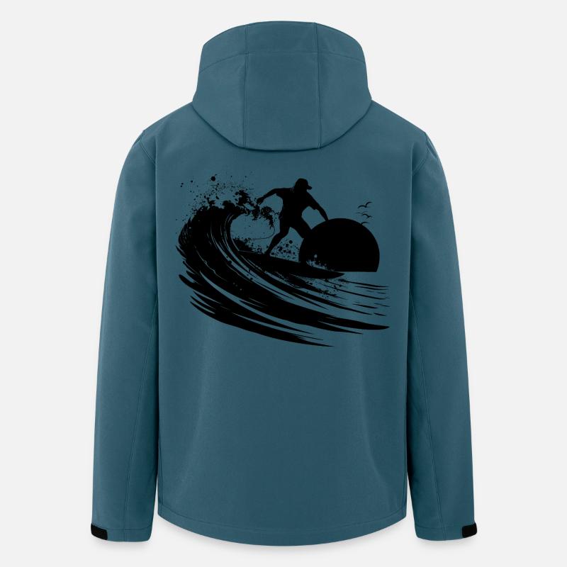 Surfer - Recycelte Männer Softshell-Jacke Discoverer von Stanley/Stella - Dunkles Petrol
