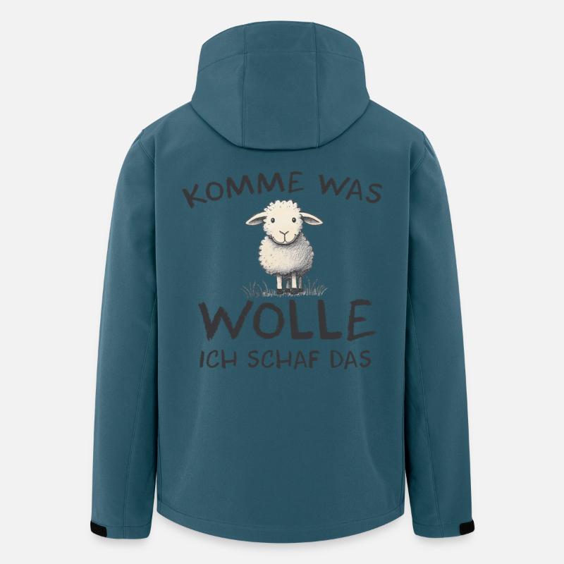 Komme was wolle ich Schaf das Schaf Wolle - Recycelte Männer Softshell-Jacke von Stanley/Stella - Dunkles Petrol