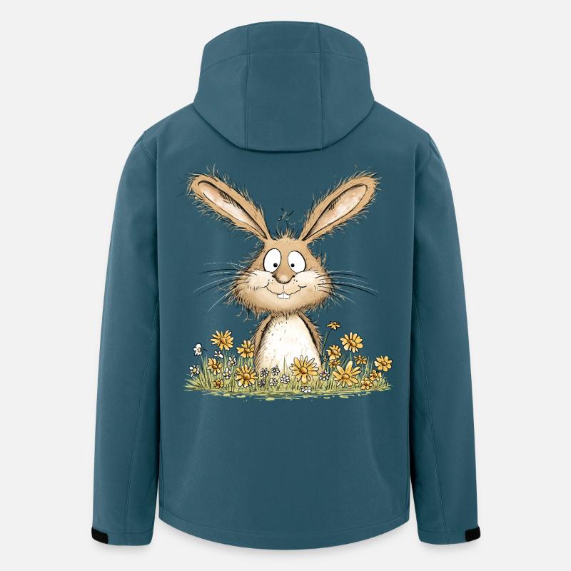 Drolliger Hase I Osterhase Häschen - Recycelte Männer Softshell-Jacke von Stanley/Stella - Dunkles Petrol