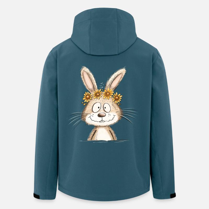 Drolliger Hase I Osterhase Häschen Frühling - Recycelte Männer Softshell-Jacke von Stanley/Stella - Dunkles Petrol