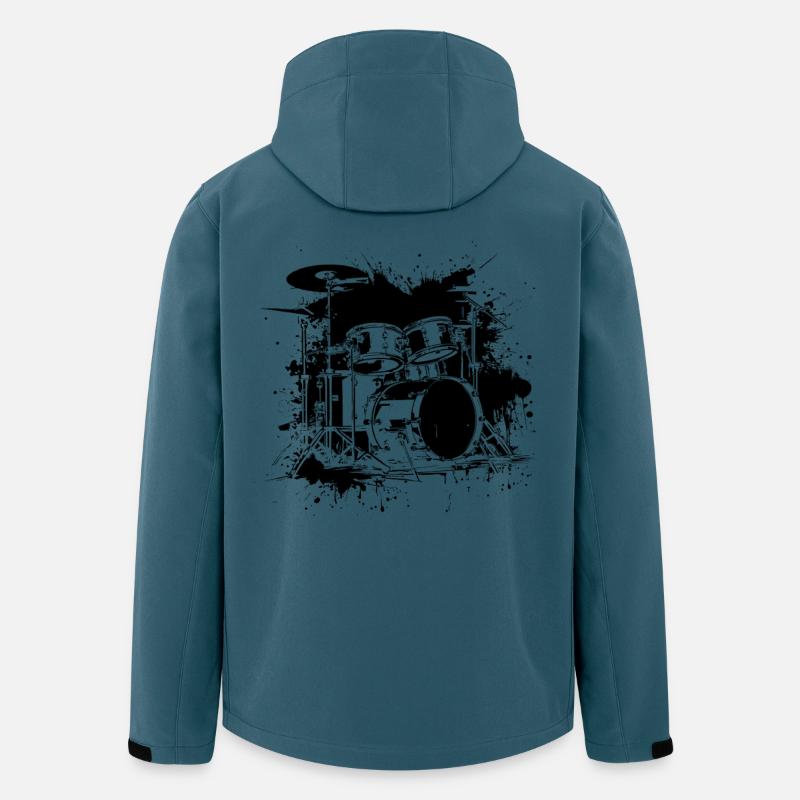 Drum Kit Zeichnung - Recycelte Männer Softshell-Jacke von Stanley/Stella - Dunkles Petrol