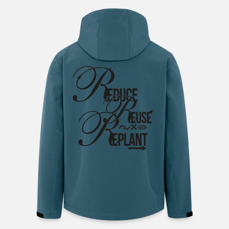 Sustainability Script – Reduce Reuse Replant - Recycelte Männer Softshell-Jacke von Stanley/Stella - Dunkles Petrol