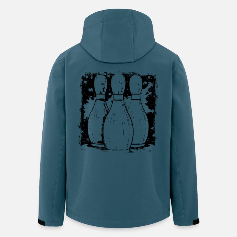 Bowling Pins Zeichnung - Recycelte Männer Softshell-Jacke von Stanley/Stella - Dunkles Petrol