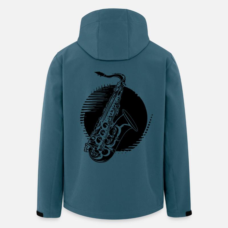 Saxophon Zeichnung - Recycelte Männer Softshell-Jacke von Stanley/Stella - Dunkles Petrol