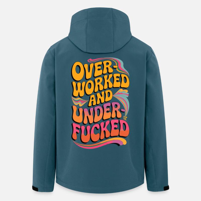 Psychedelisch überarbeitet und gefickt komisches Design - Recycelte Männer Softshell-Jacke von Stanley/Stella - Dunkles Petrol