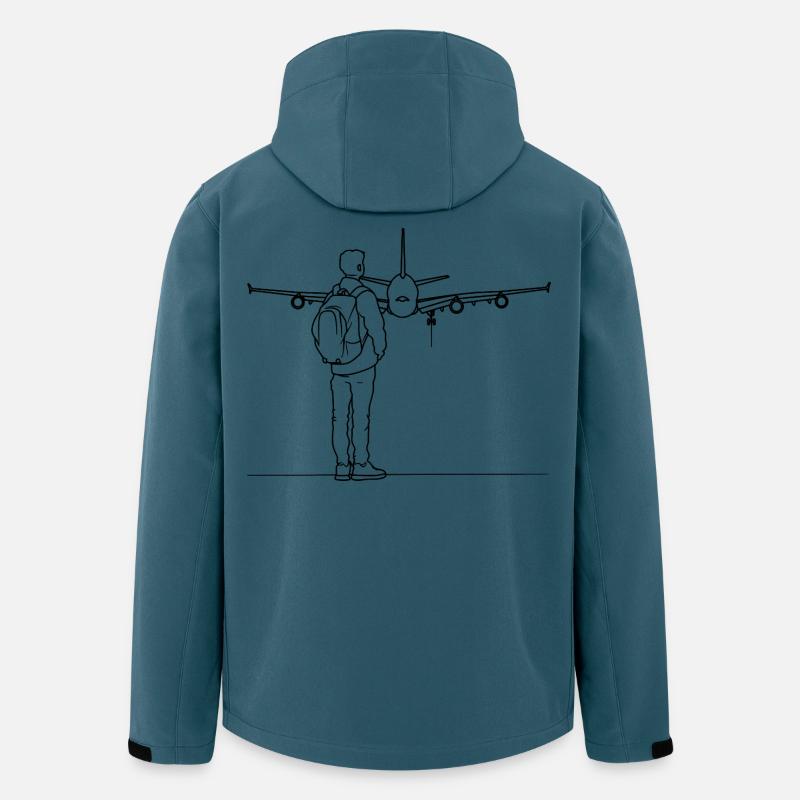 Plane Spotter Zeichnung - Recycelte Männer Softshell-Jacke von Stanley/Stella - Dunkles Petrol