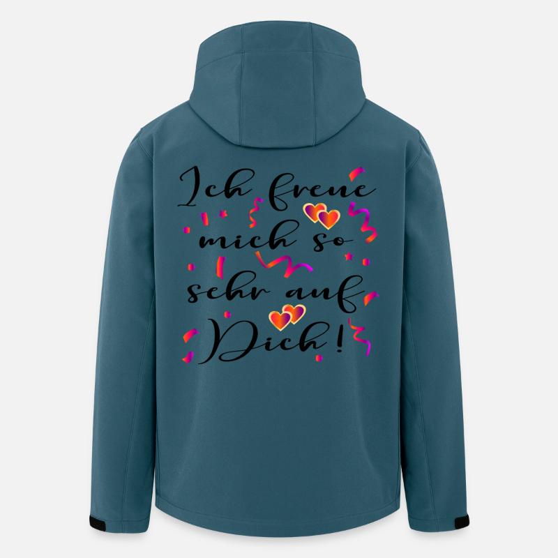 VORFREUDE BEZIEHUNG PARTNERSCHAFT - Recycelte Männer Softshell-Jacke von Stanley/Stella - Dunkles Petrol