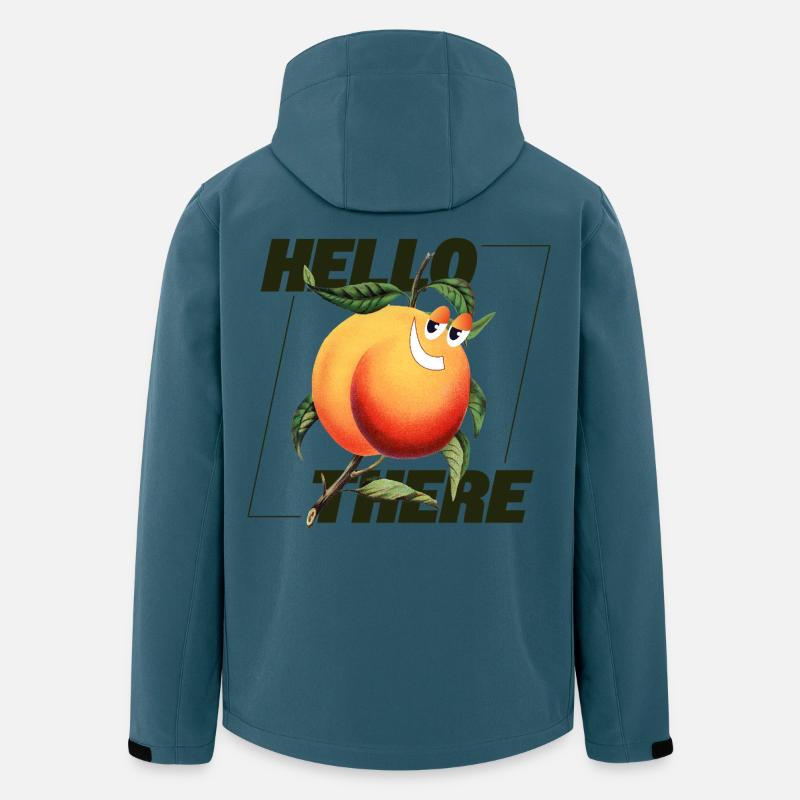 Peach Retro – Hello There Statement - Recycelte Männer Softshell-Jacke von Stanley/Stella - Dunkles Petrol