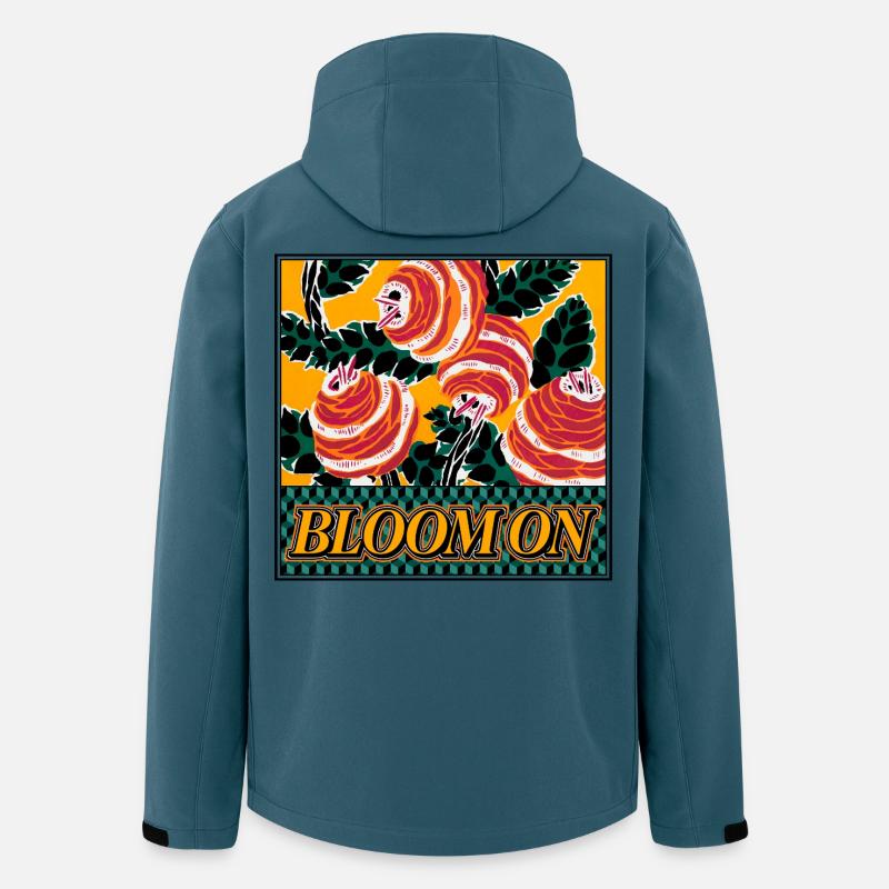 Bloom On – Retro Floral Statement - Recycelte Männer Softshell-Jacke von Stanley/Stella - Dunkles Petrol