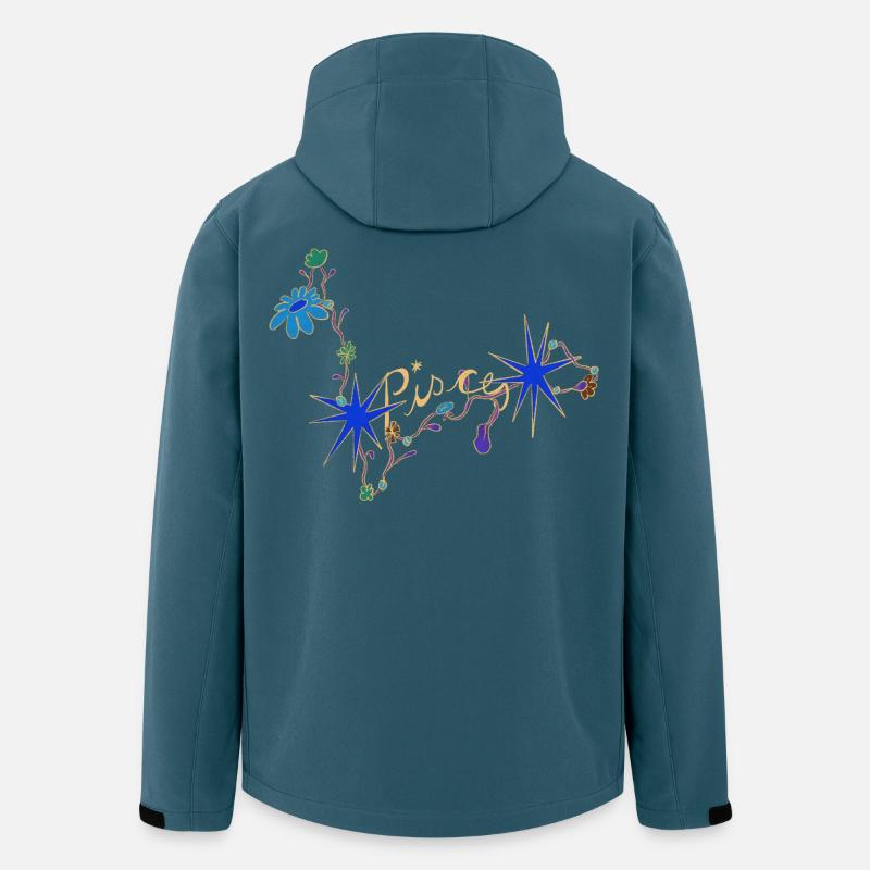 Pisces – Mystische Sternzeichen und Blumen - Recycelte Männer Softshell-Jacke von Stanley/Stella - Dunkles Petrol