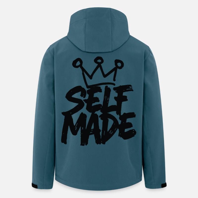 Self Made - Conception de motivation manuscrite - Veste softshell homme en polyester recyclé Stanley/Stella - bleu pétrole foncé