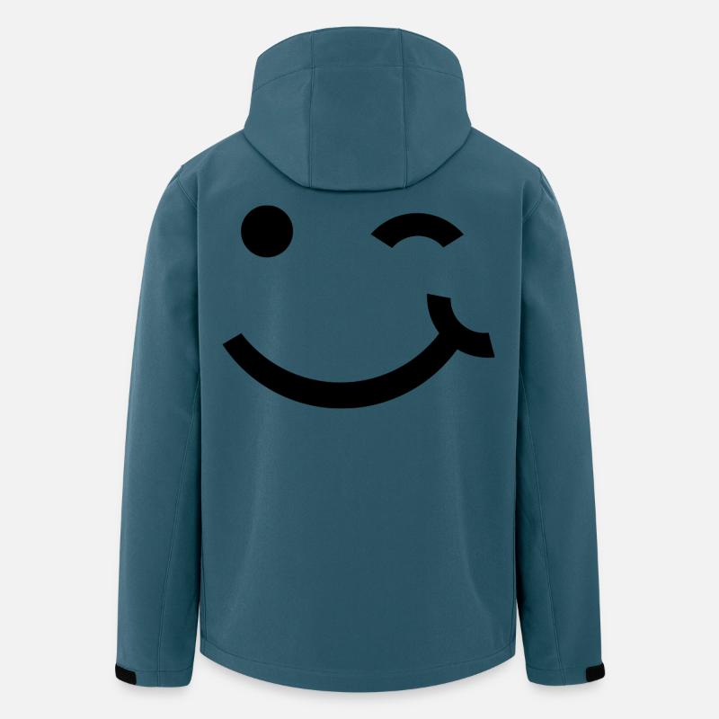 Zwinkerndes Gesicht, zwinkerndes Lächeln - Recycelte Männer Softshell-Jacke von Stanley/Stella - Dunkles Petrol
