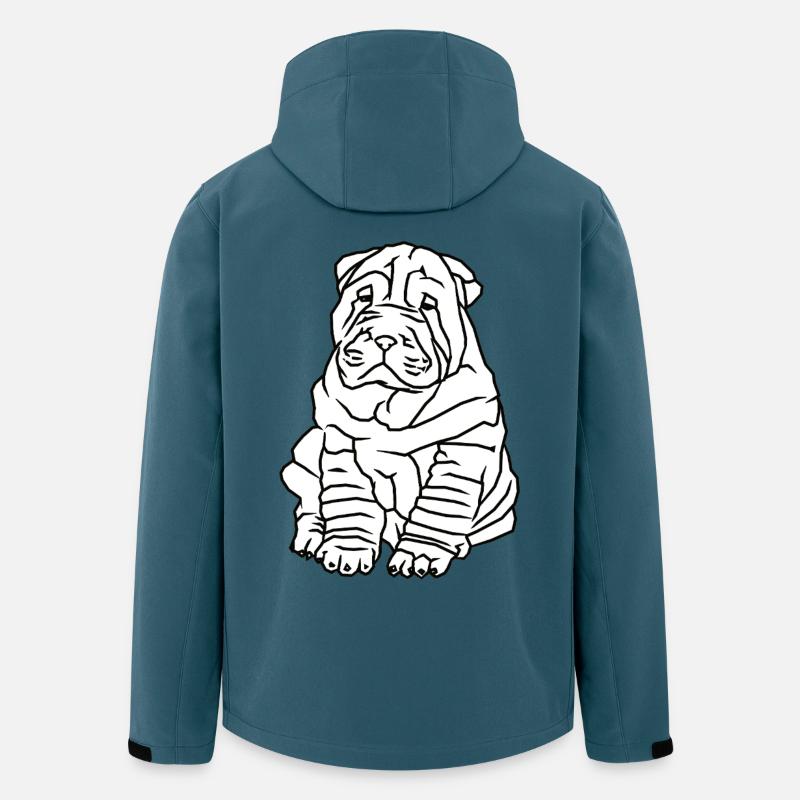 Niedlicher Mops Hund - Recycelte Männer Softshell-Jacke von Stanley/Stella - Dunkles Petrol
