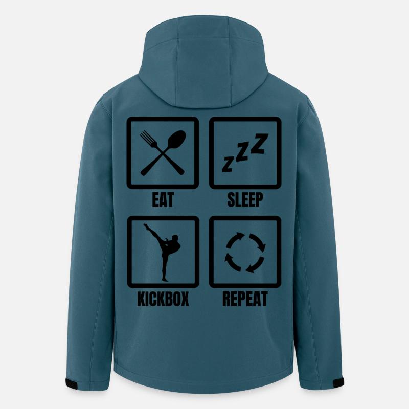 Routine quotidienne pour les kickboxeurs - Veste softshell homme en polyester recyclé Stanley/Stella - bleu pétrole foncé