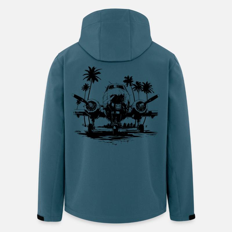 Flugzeug Skizze - Recycelte Männer Softshell-Jacke von Stanley/Stella - Dunkles Petrol