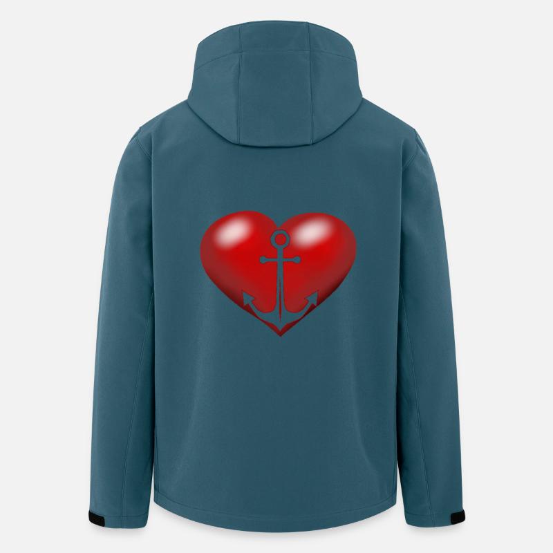 maritim Anker Seemann Herz Herzen - Recycelte Männer Softshell-Jacke von Stanley/Stella - Dunkles Petrol