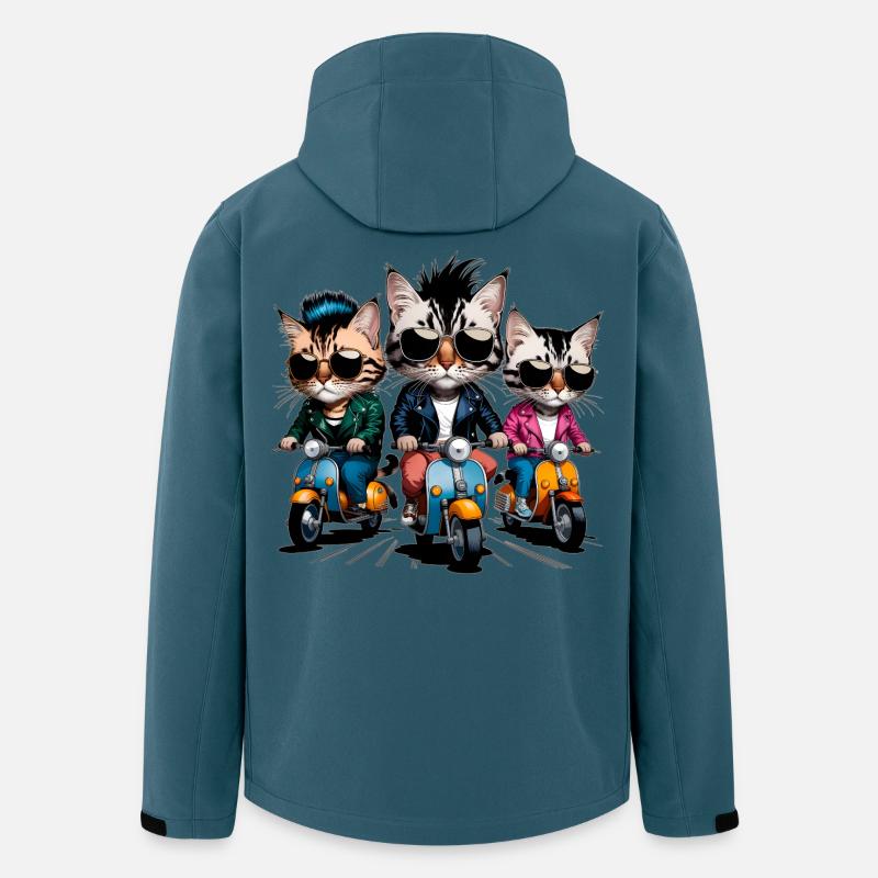 Rocker-Katzen - Recycelte Männer Softshell-Jacke von Stanley/Stella - Dunkles Petrol