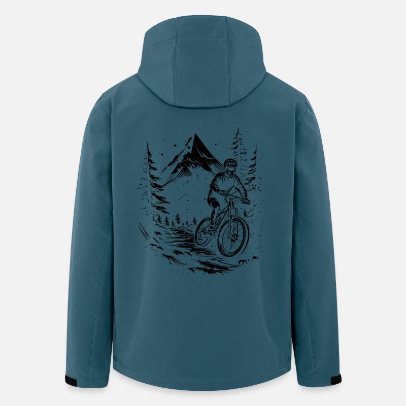 Mountain Biking Sketch - Men’s Recycled Softshell Jacket by Stanley/Stella - stargazer