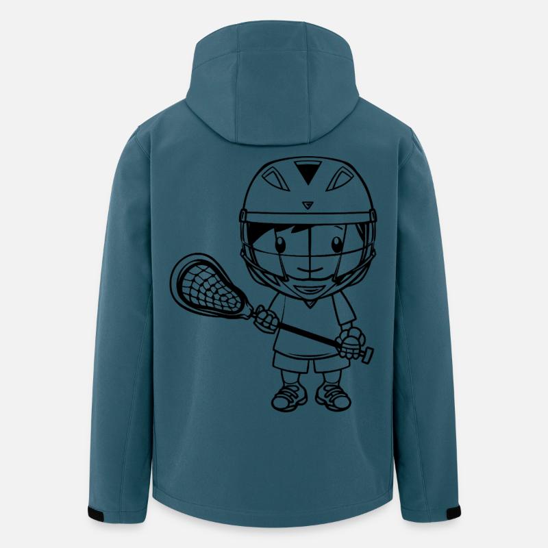 Lacrosse Junge Cartoon - Recycelte Männer Softshell-Jacke von Stanley/Stella - Dunkles Petrol
