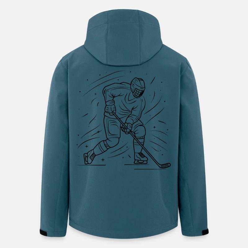 Eishockeyspieler Skizze - Recycelte Männer Softshell-Jacke von Stanley/Stella - Dunkles Petrol