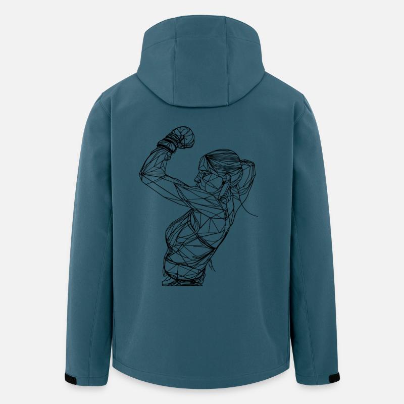 Weiblicher Boxer Line Art - Recycelte Männer Softshell-Jacke von Stanley/Stella - Dunkles Petrol