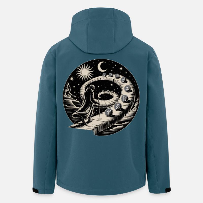 Alchemist's Spiral Path Symbolkunst - Recycelte Männer Softshell-Jacke von Stanley/Stella - Dunkles Petrol