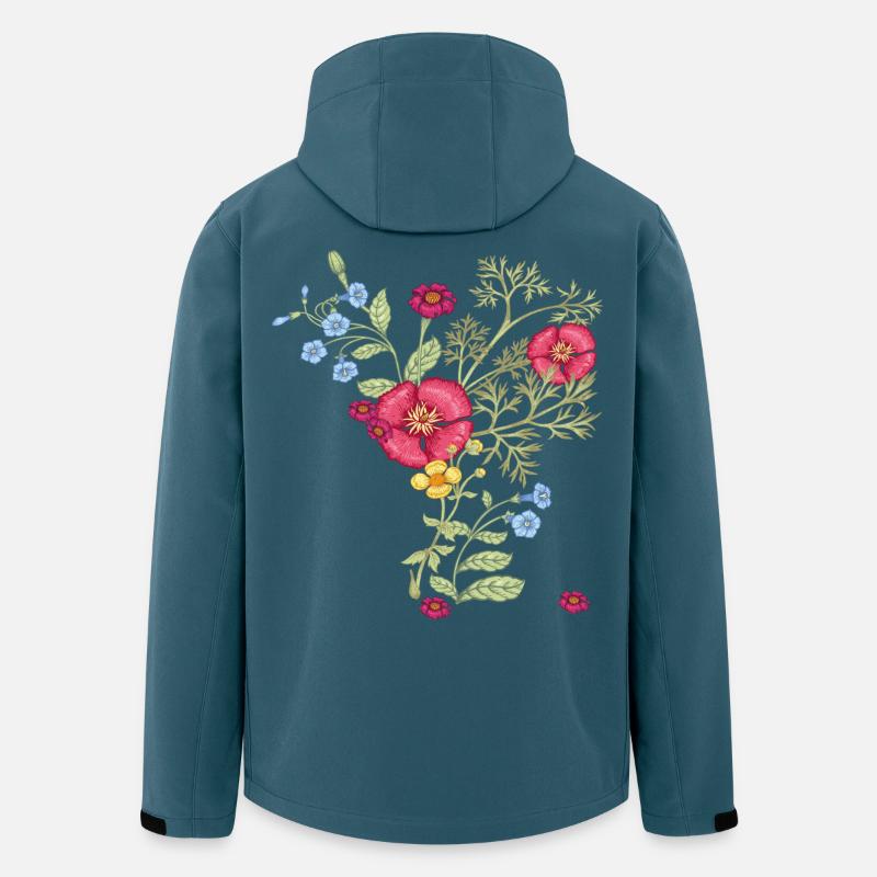 Sommerblumen - Recycelte Männer Softshell-Jacke von Stanley/Stella - Dunkles Petrol