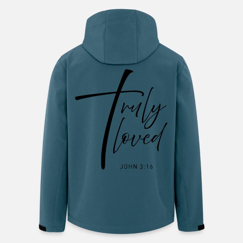 CROSS truly loved - Recycelte Männer Softshell-Jacke von Stanley/Stella - Dunkles Petrol