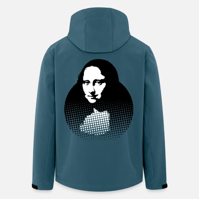 Mona Lisa, Leonardo da Vinci - Recycelte Männer Softshell-Jacke von Stanley/Stella - Dunkles Petrol