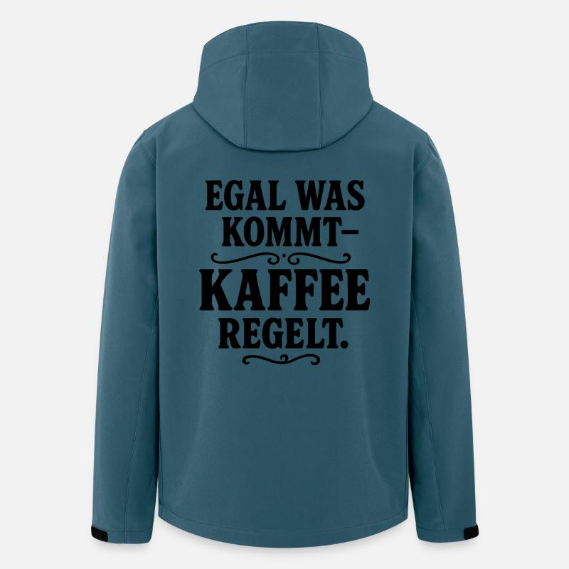 Kaffee regelt - Recycelte Männer Softshell-Jacke von Stanley/Stella - Dunkles Petrol