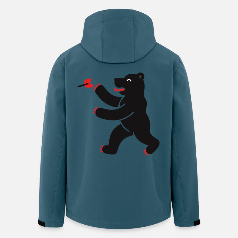Ours aux fléchettes - Veste softshell homme en polyester recyclé Stanley/Stella - bleu pétrole foncé