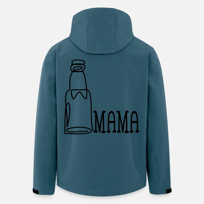 MAMA LINIENZEICHNUNG BIER TRINKEN - Recycelte Männer Softshell-Jacke von Stanley/Stella - Dunkles Petrol