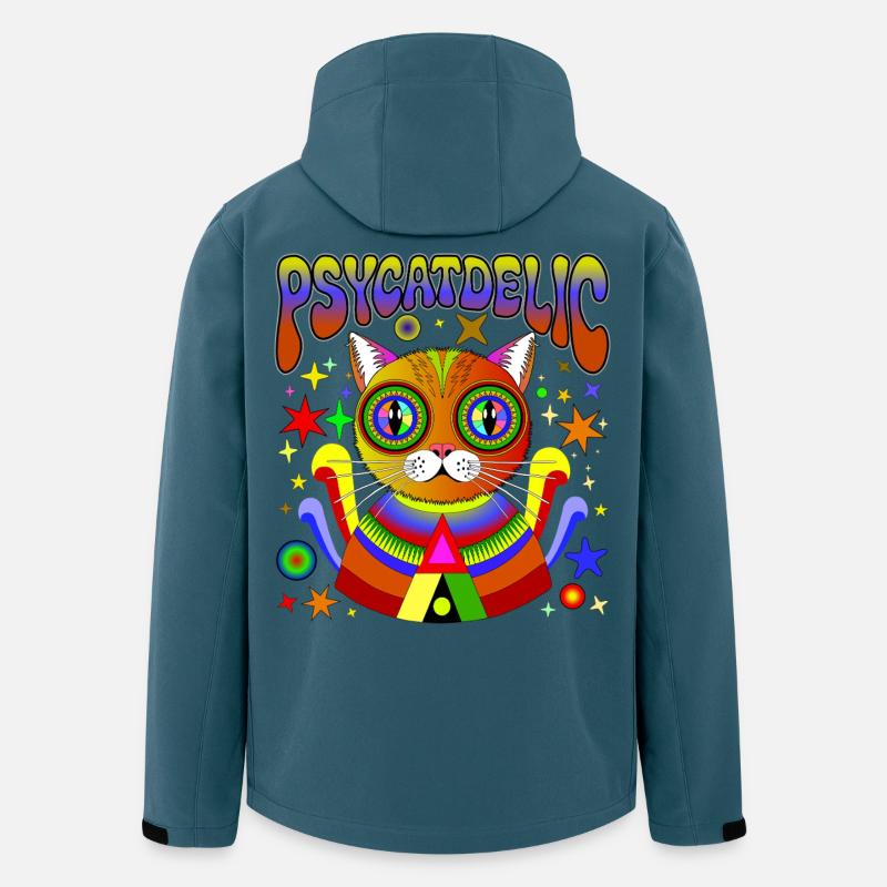 PSYCATDELIC - Recycelte Männer Softshell-Jacke von Stanley/Stella - Dunkles Petrol