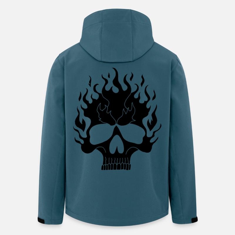 Schwarzer flammender Schädel - Recycelte Männer Softshell-Jacke von Stanley/Stella - Dunkles Petrol