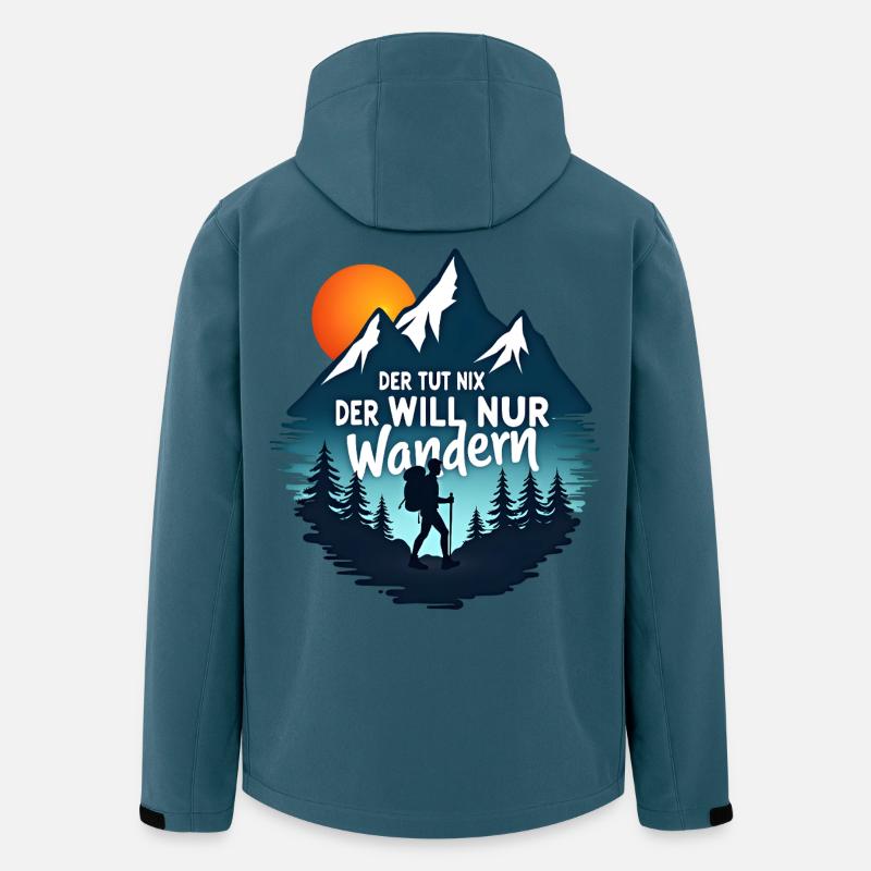 Der tut nix der will nur Wandern - Recycelte Männer Softshell-Jacke von Stanley/Stella - Dunkles Petrol