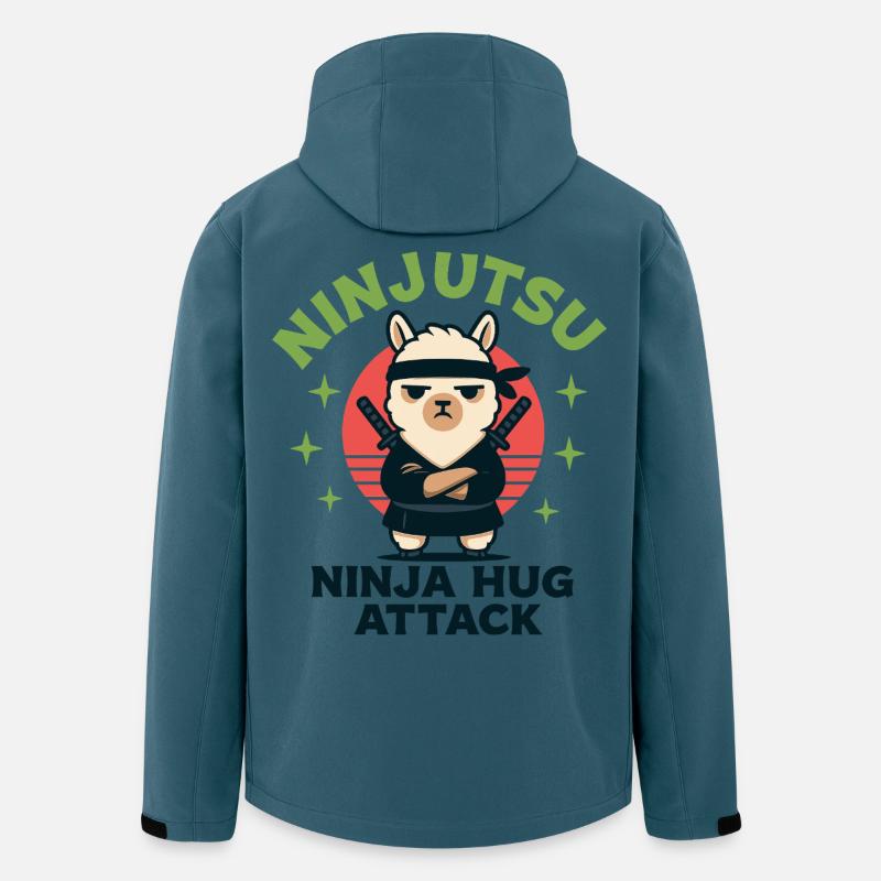 Ninja Llama Cuddle Attack - Men’s Recycled Softshell Jacket by Stanley/Stella - stargazer